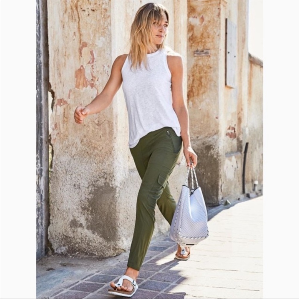 Athleta Chelsea Cargo Jogger Pant Olive Green Sz 0